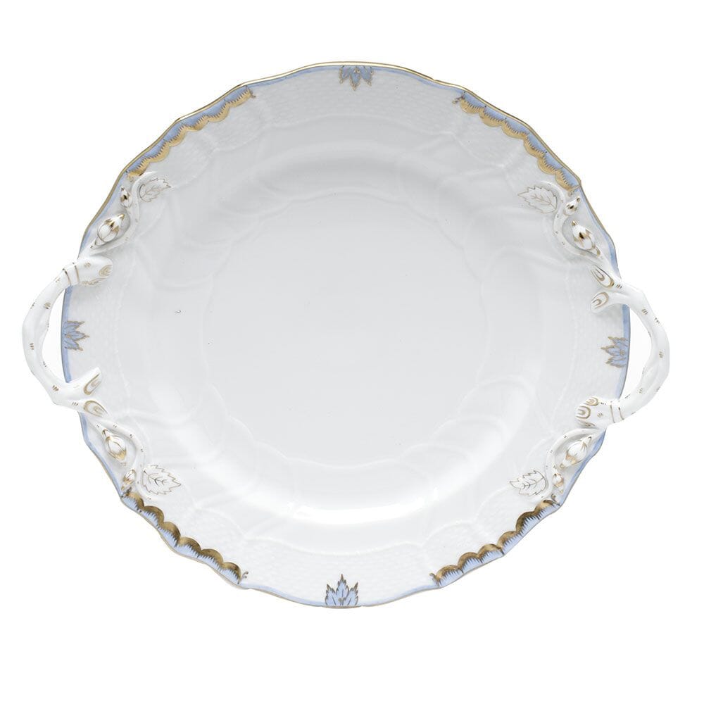 Exquisite Herend Princess Victoria 12 - inch Chop Plate with 24K Gold and Handles