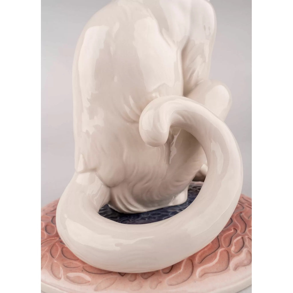 Exquisite Handmade Lladro Porcelain Little Monkey Figurine from Spain