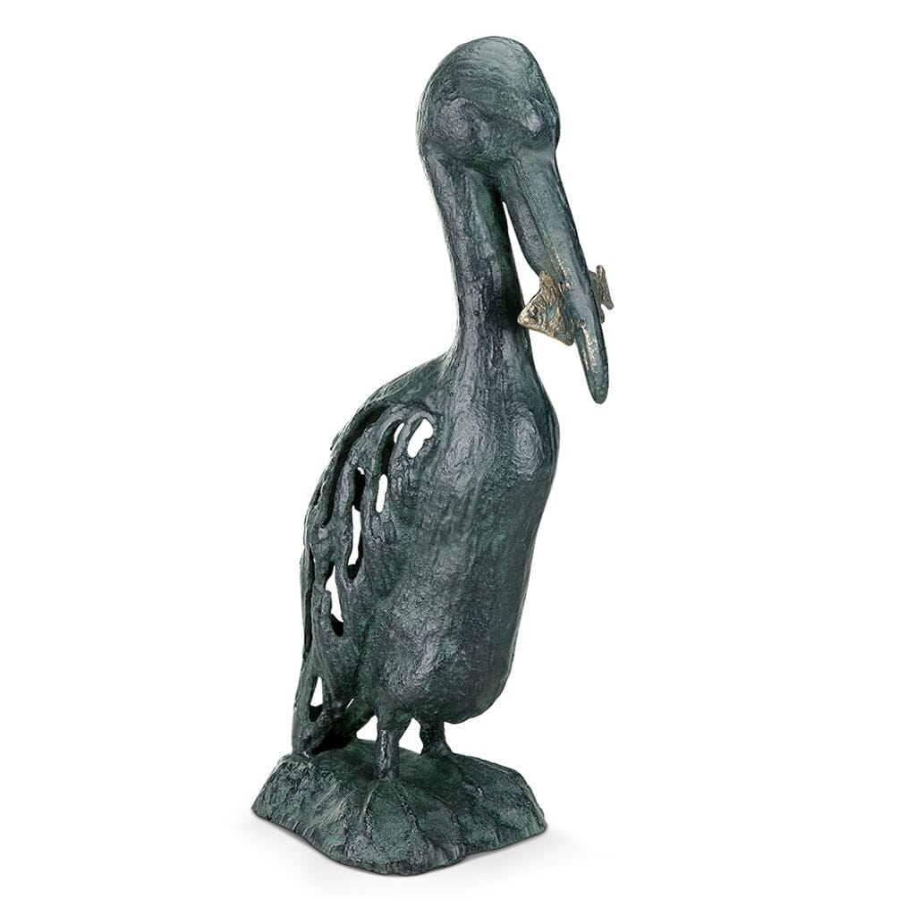 SPI Cast Iron Garden Pelican Sculpture for Snacking Fun