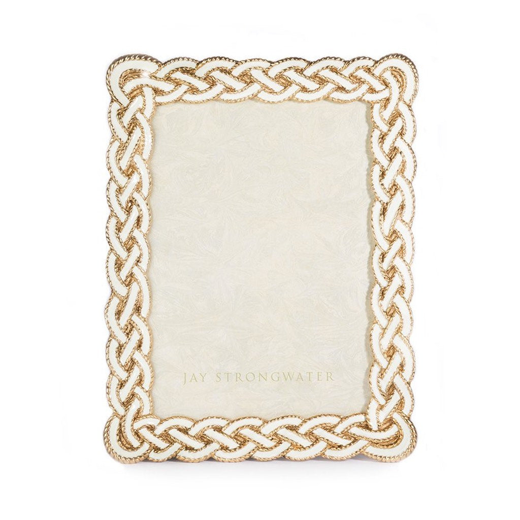 Jay Strongwater 5 x 7 Hand - Enameled Mika Braided Frame in 18K Gold