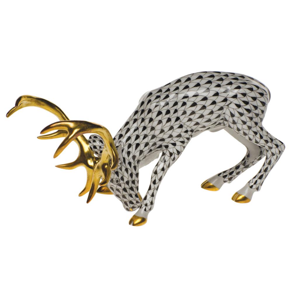 Exquisite Handmade Herend Stag Figurine - A Piece of Hand - painted Porcelain Art