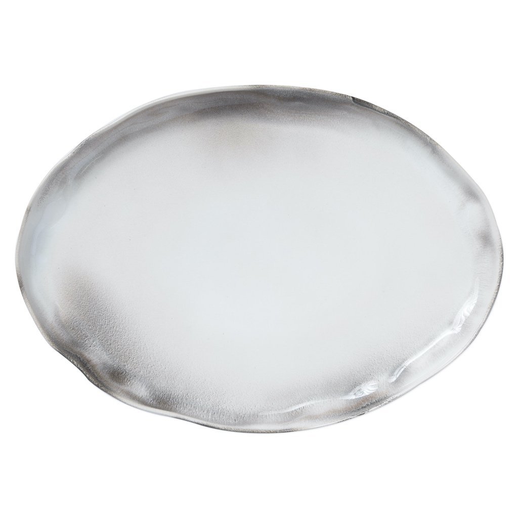 Vietri Large Oval Dinner Platter in Aurora Ash Color