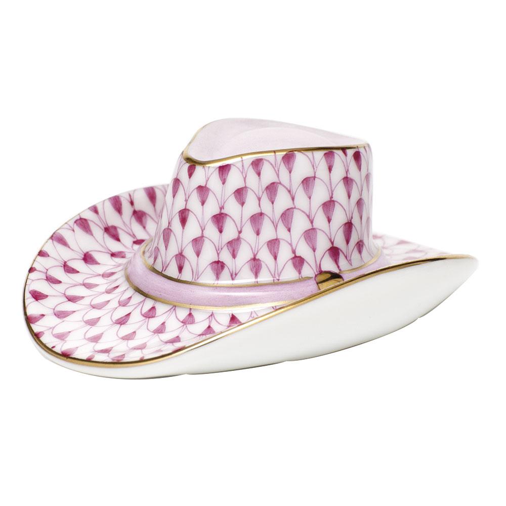 Handmade and Hand - painted Herend Cowboy Hat Porcelain Figurine