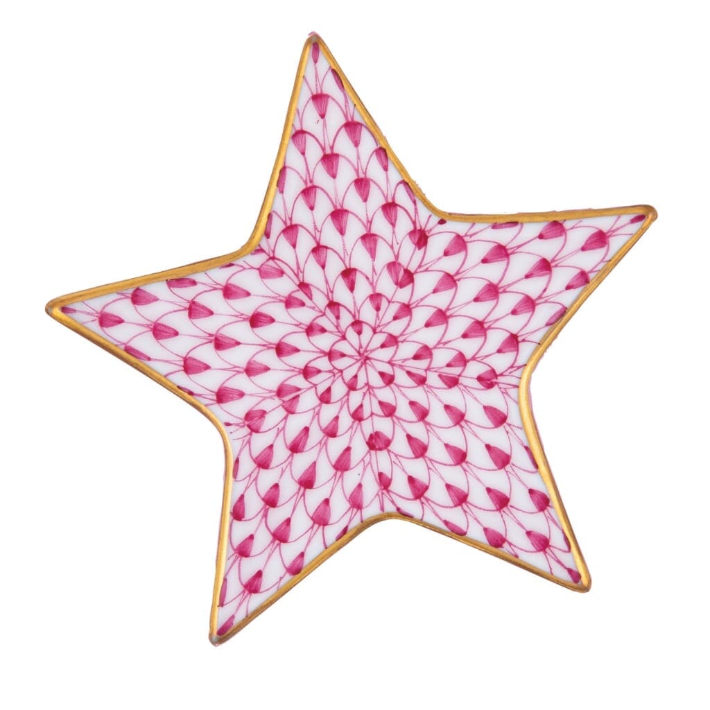 Exquisite Handmade Herend Star Figurine in 9 Vibrant Colors Trimmed with 24kt Gold