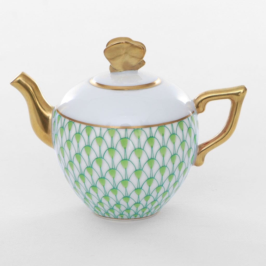 Handmade and Hand - painted Herend Porcelain Teapot Figurine 2023