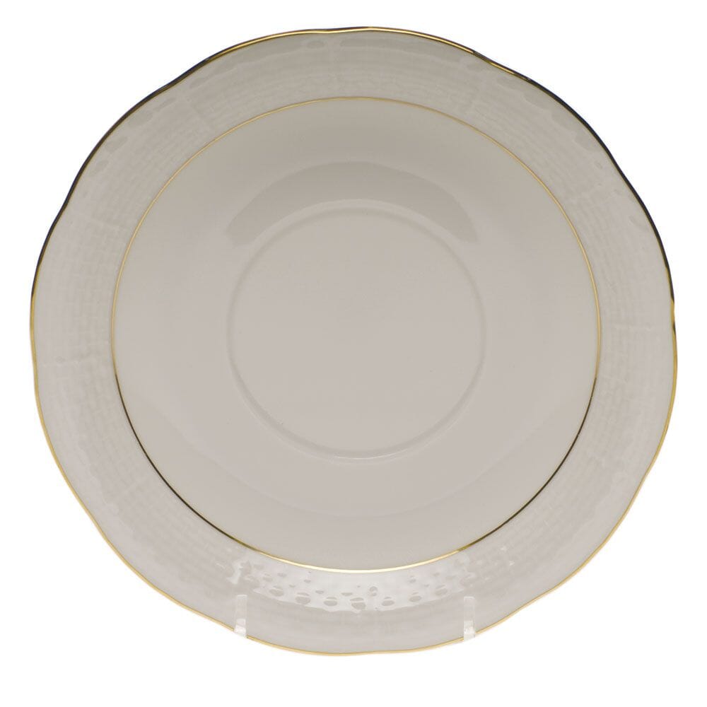 Stunning Herend Cream Soup Stand with Golden Edge, 7.25in Diameter
