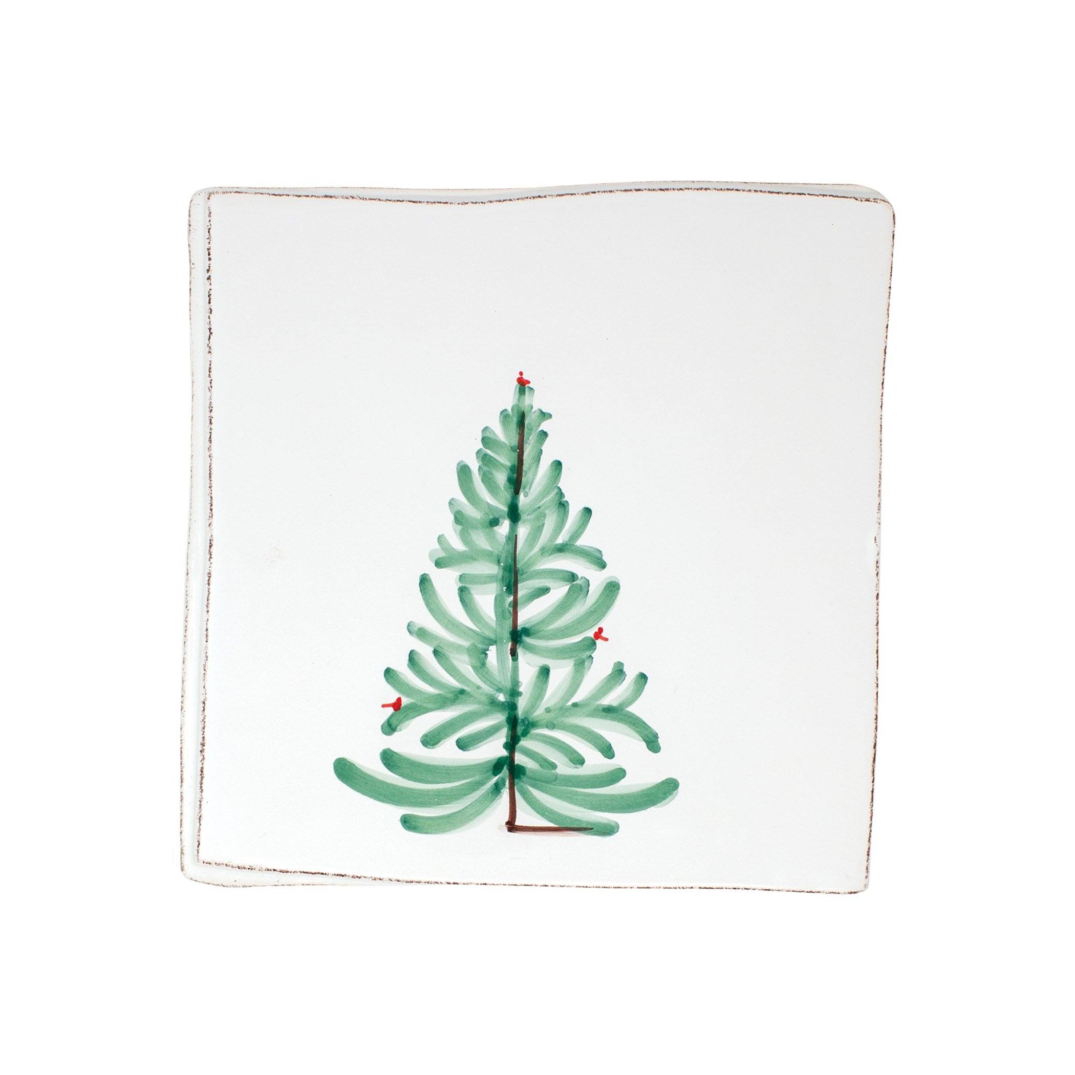 Vietri Hand - painted Lastra Holiday Square Trivet
