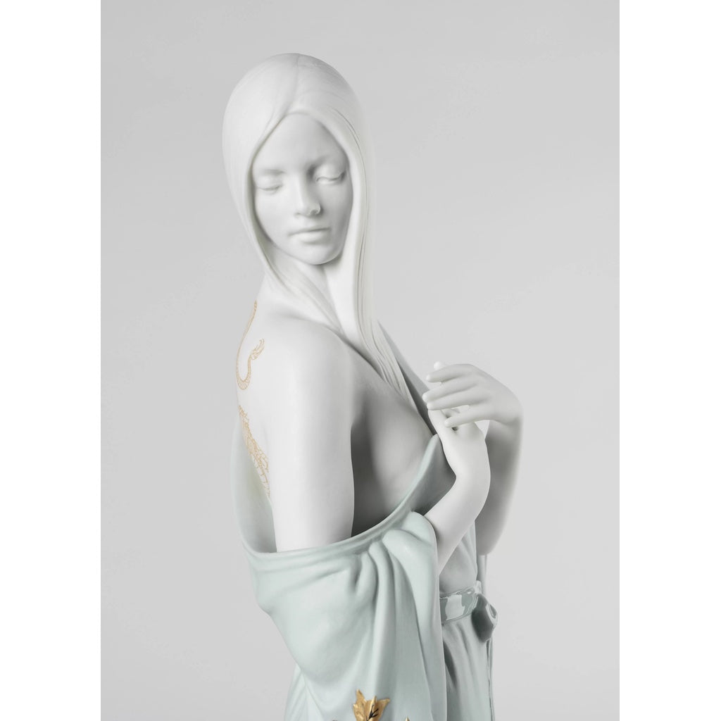 Exquisite Lladro Handmade Porcelain Figurine of Beauty with Dragon Tattoo