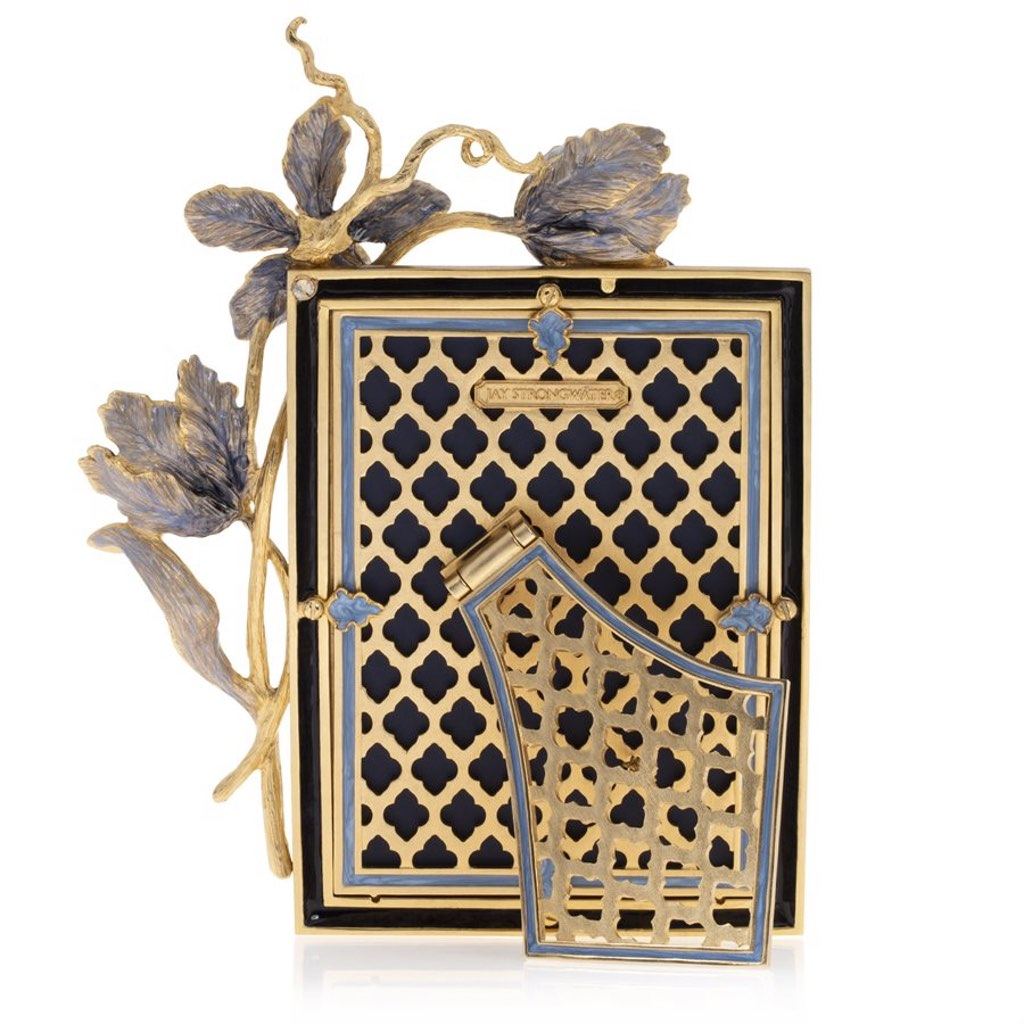 Jay Strongwater Delft Garden Margery Tulip 5 x 7 Picture Frame with Hand - Enameled Design
