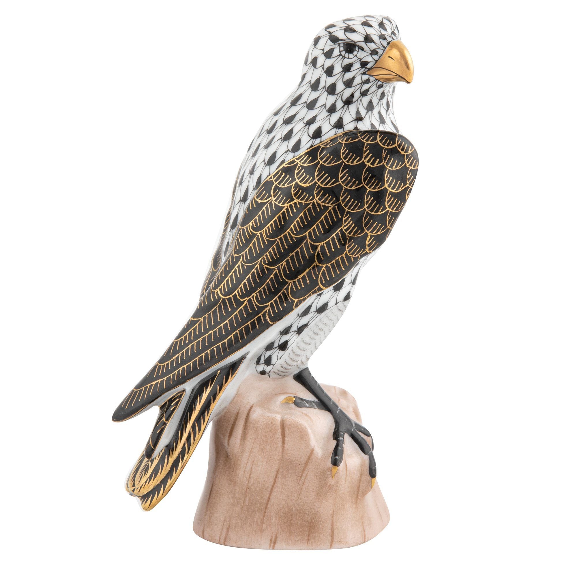 Exquisite Hand - painted Herend Falcon Porcelain Figurine