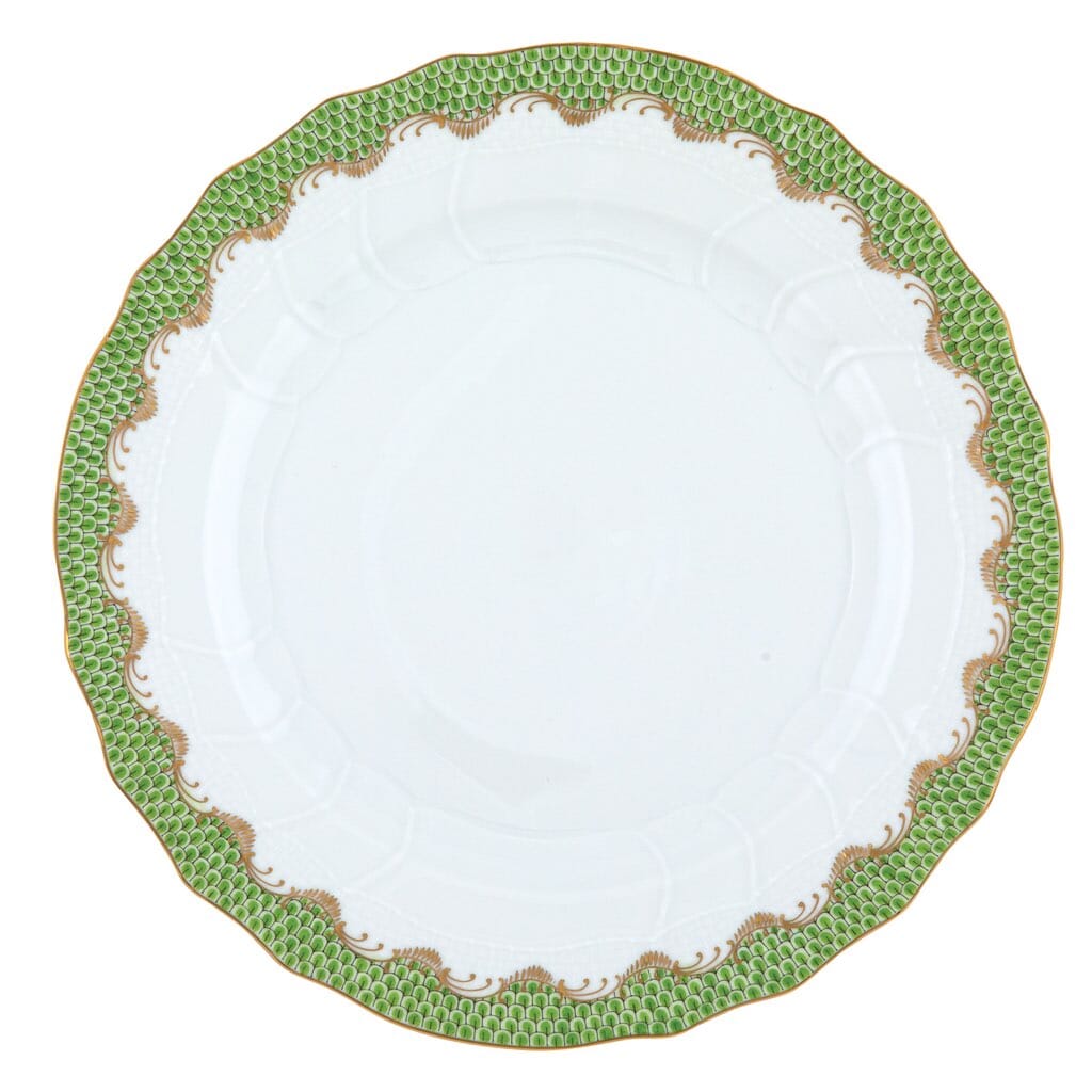 Herend Versatile Fish Scale Dinner Plate with 24K Gold Accents