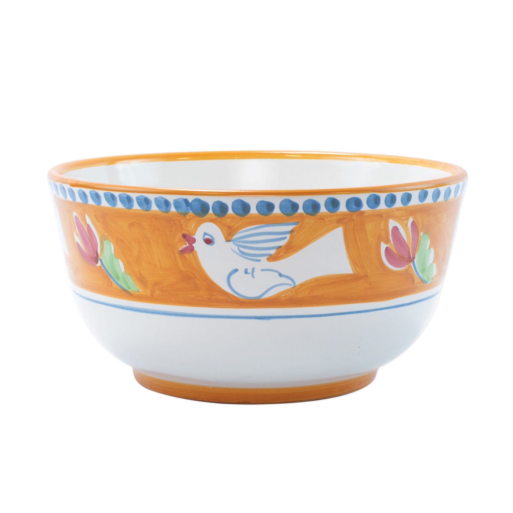 Vietri Campagna Uccello Hand - painted Deep Serving Bowl for Dining