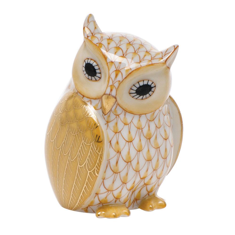 Handmade Hungarian Herend Mother Owl Porcelain Figurine