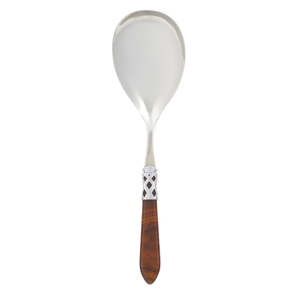 Vietri Aladdin Elegant Shiny Chrome Finish Stainless Steel Serving Spoon