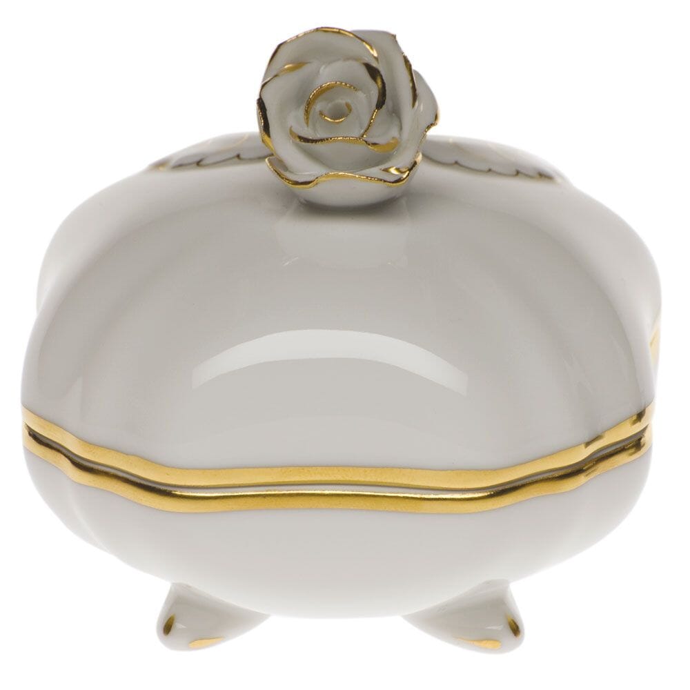 Exquisite Herend Bonbon with Rose and Golden Edge Design