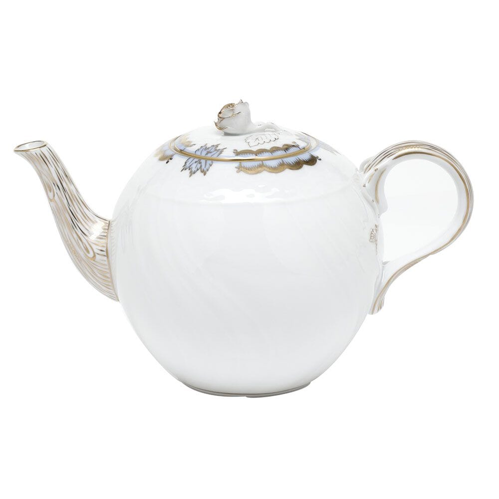 Exquisite Herend Princess Victoria Rose-Adorned Tea Pot for Royal Tea Experiences