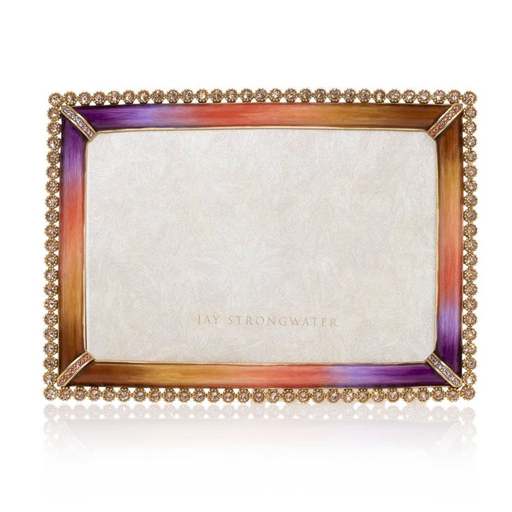 Jay Strongwater Lorraine Autumn-themed 4-inch by 6-inch Picture Frame with Stone Edge