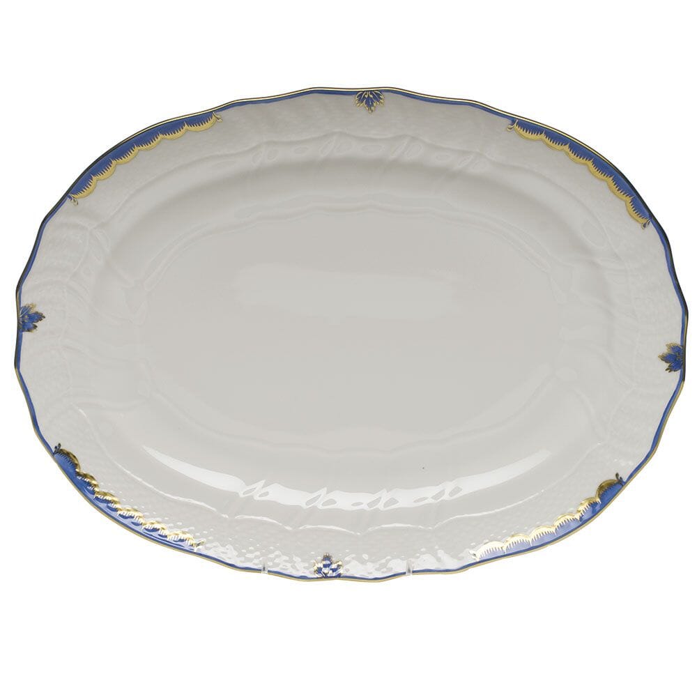 Exquisite Herend Princess Victoria Hand - painted Porcelain Platter with 24K Gold Accents