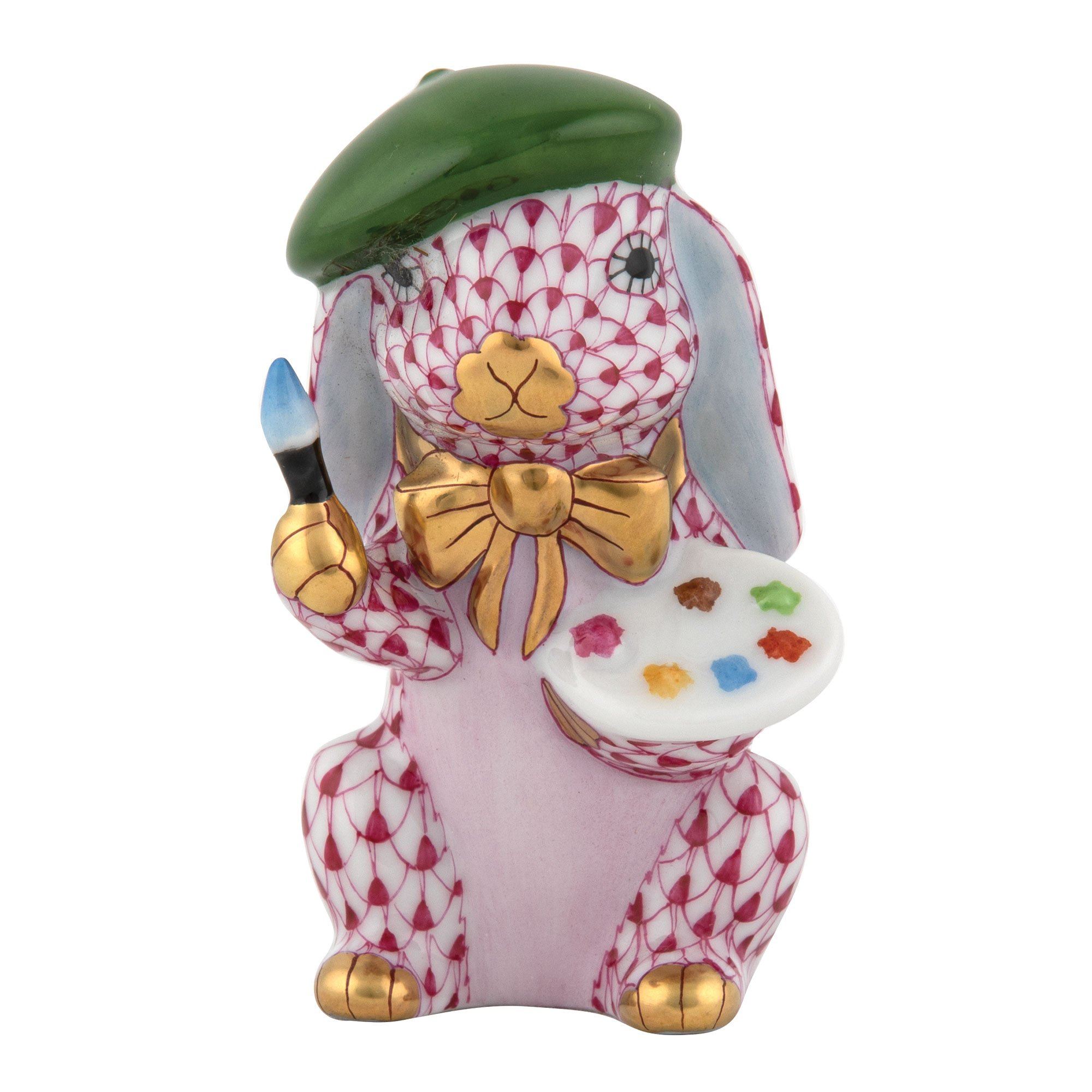 Exquisite Hand - painted Herend Bunny Figurine for Collectors