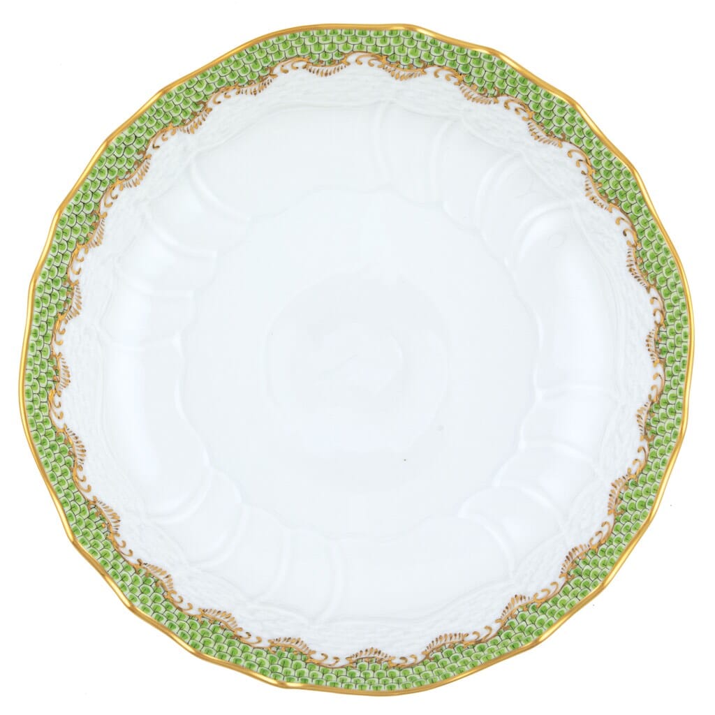 Herend Dinner Bowl with Fish Scale Scalloped Design