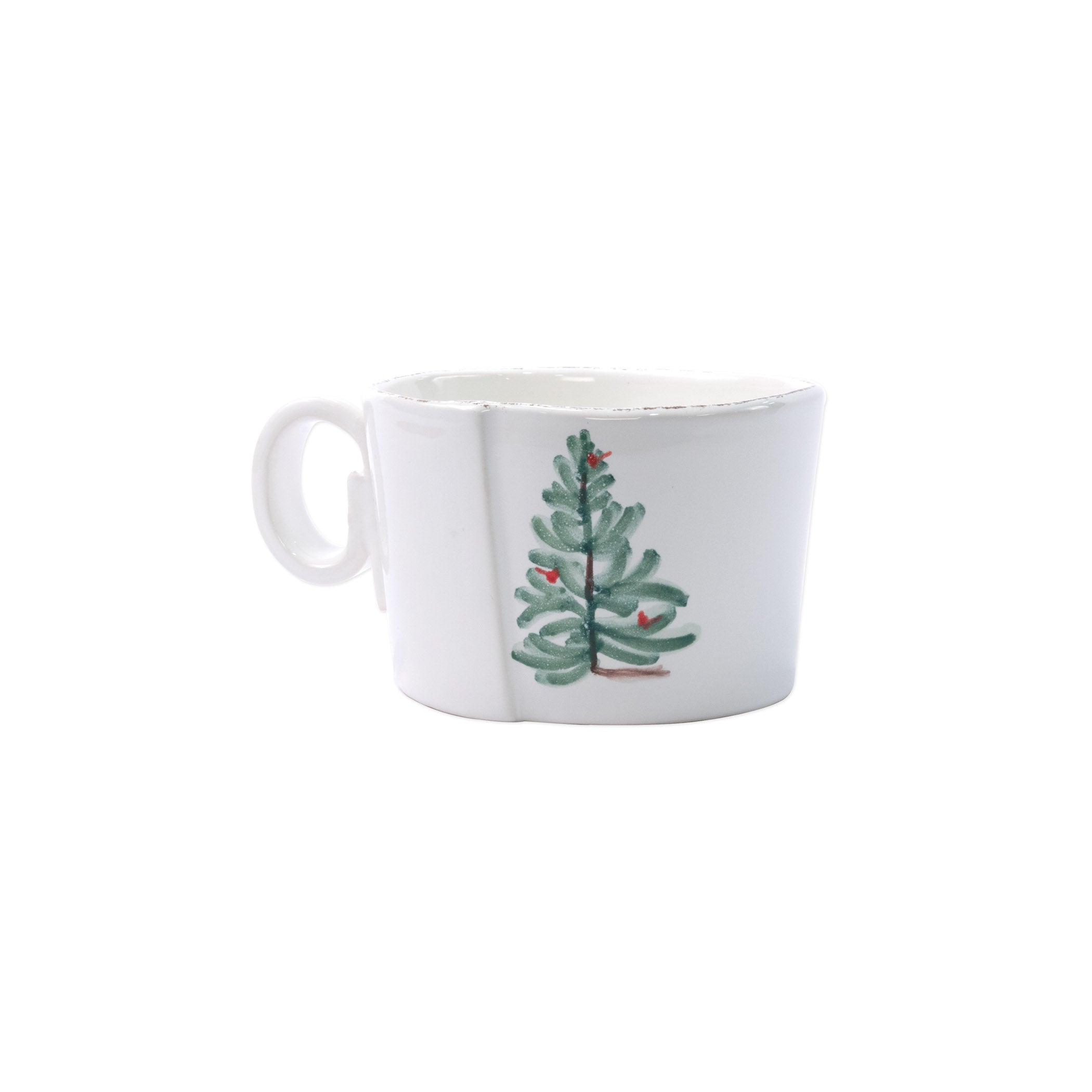 Vietri Italian Handmade Holiday Jumbo Cup with Lastra Pattern