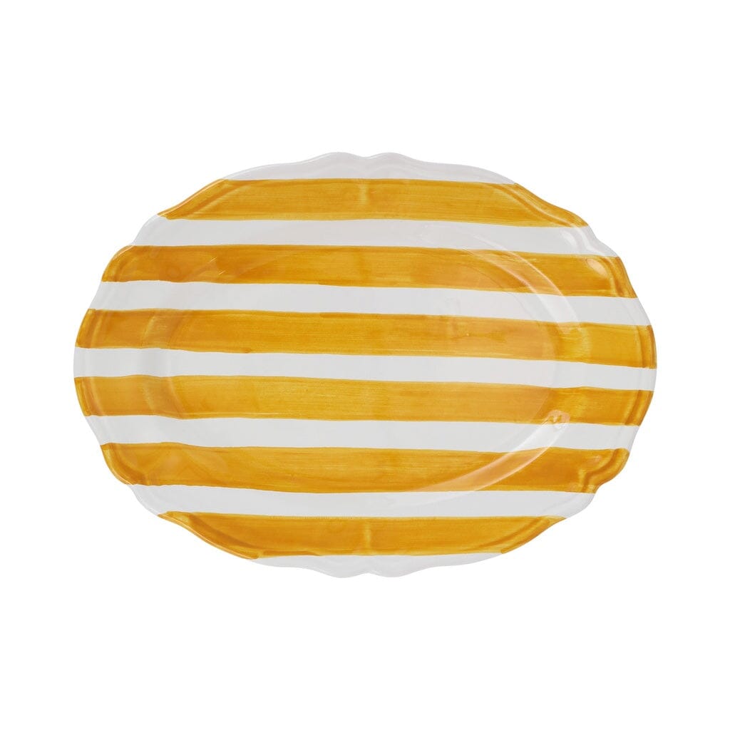 Vietri Amalfitana Stripe Decorative Oval Serving Platter