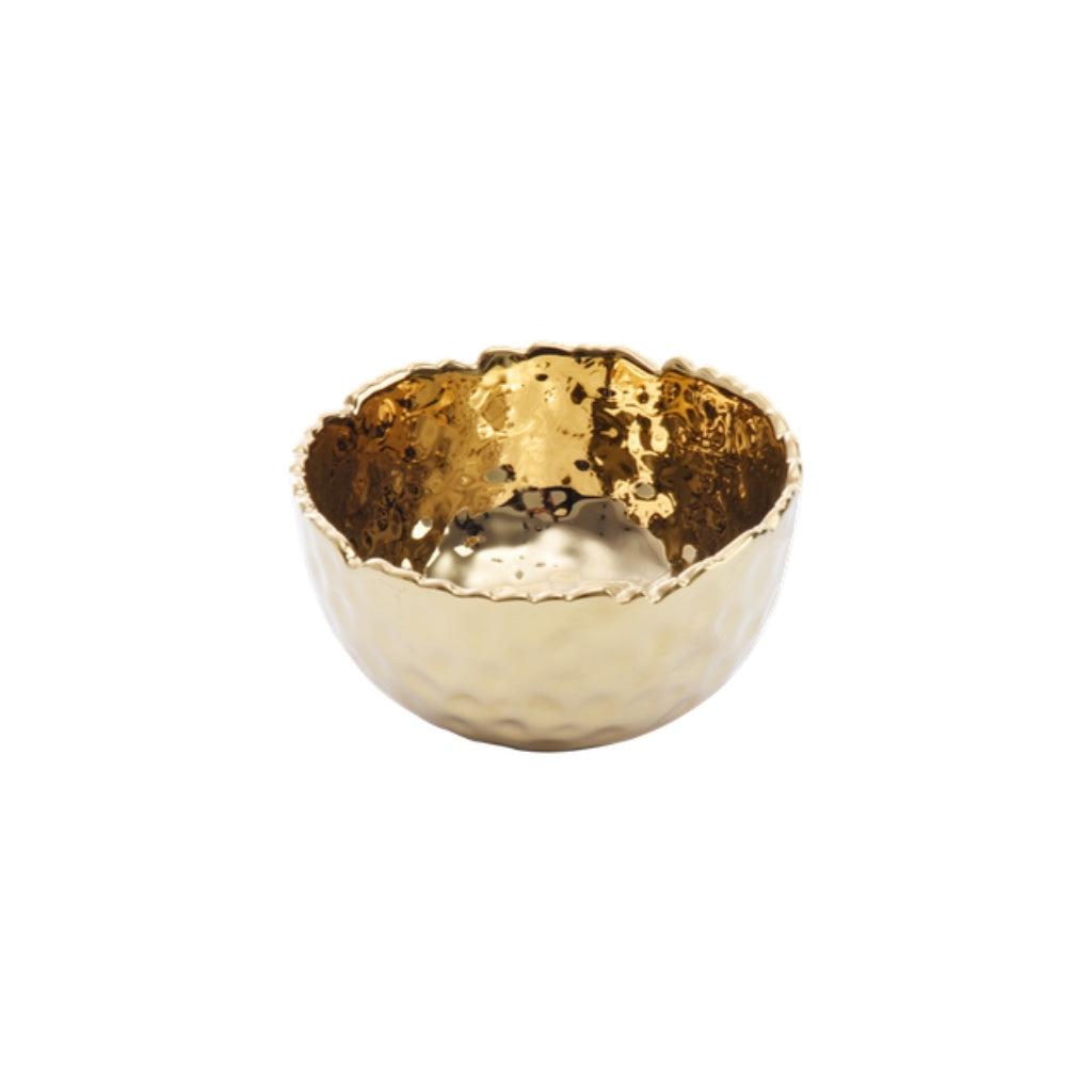 Pampa Bay High - fired Porcelain Golden Titanium Snack Bowl