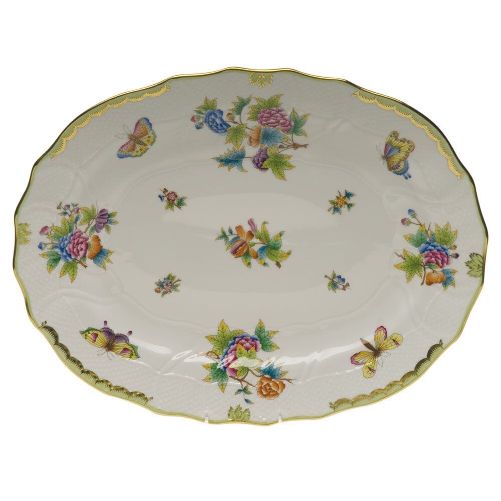 17-Inch Herend Platter with Queen Victoria Hand-Painted Pattern
