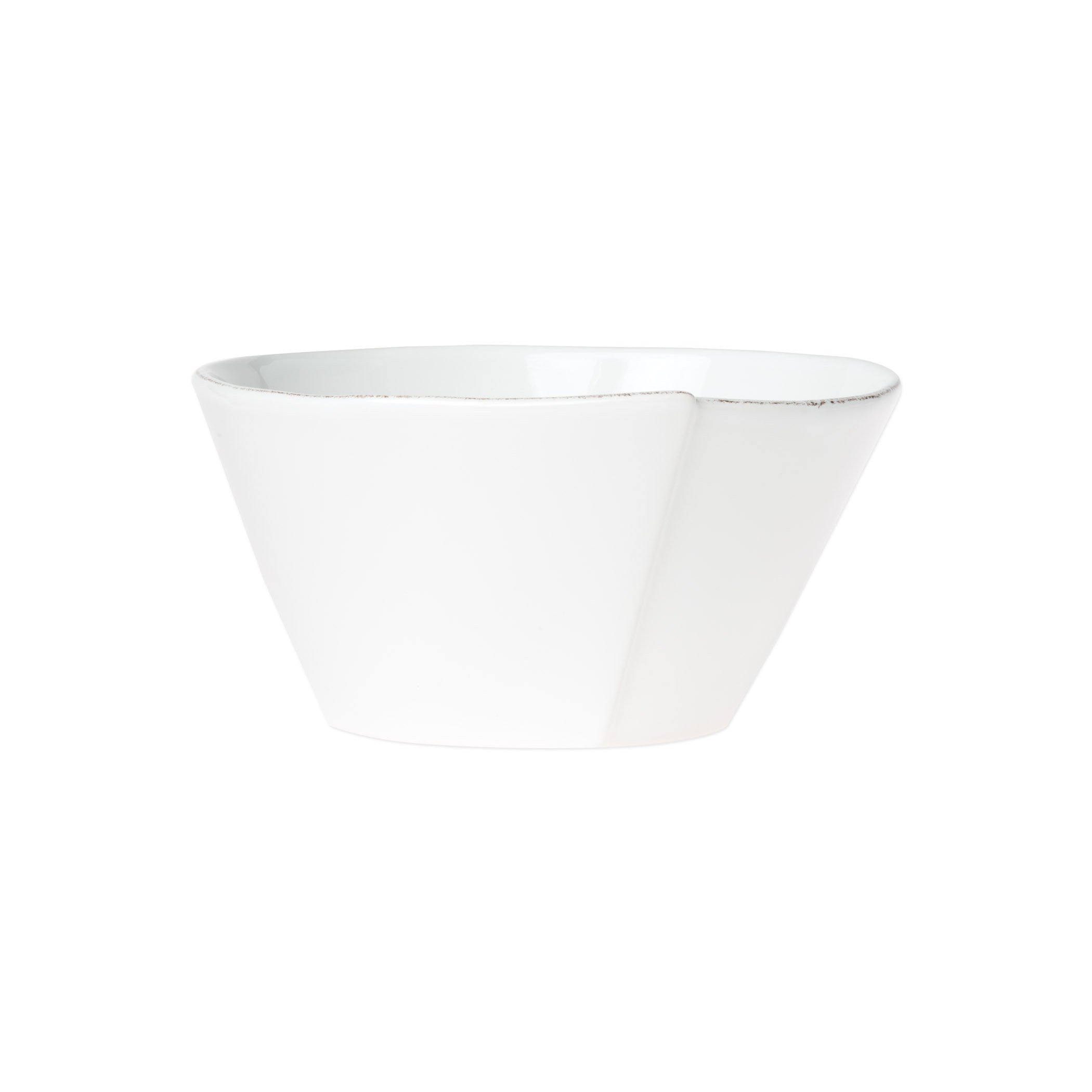 Vietri Medium-sized Stackable White Serving Bowl with Lastra Pattern