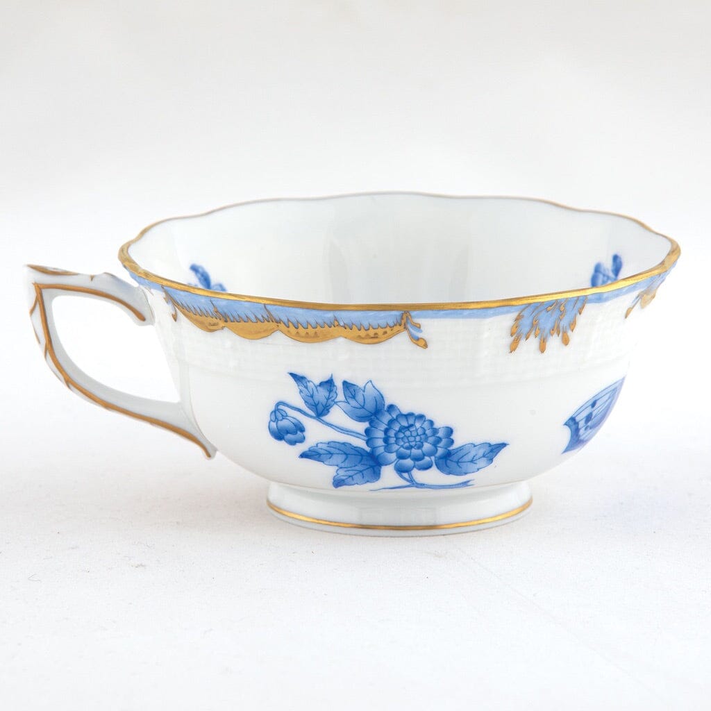 Exquisite Herend Fortuna Blue or Rust Tea Cup with 24K Gold Accents