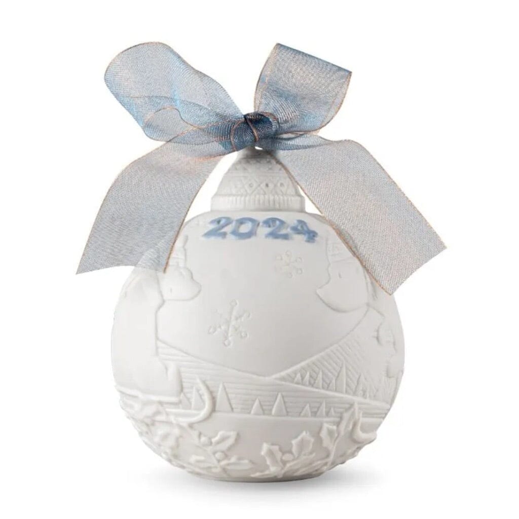 Exquisite 2024 Handmade Lladro Porcelain Ball Christmas Ornament