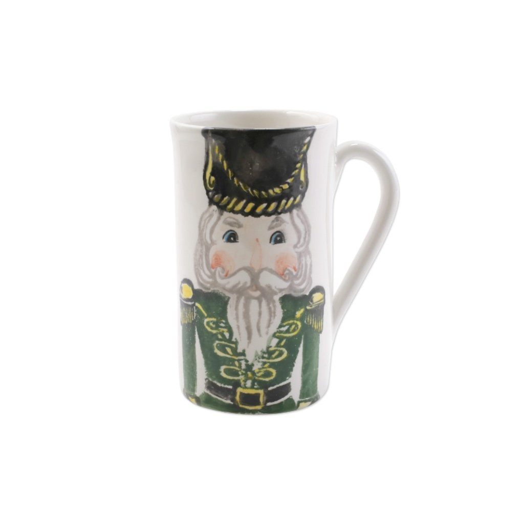 Vietri Hand - painted Latte Mug with Nutcracker Soldier, a Christmas Collectible Gift
