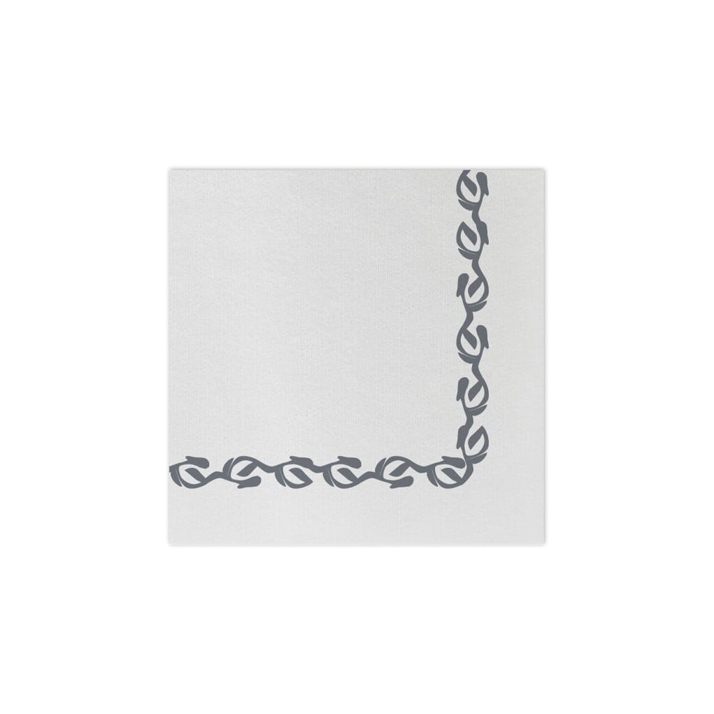 Vietri Disposable Papersoft Florentine Gray Cocktail Napkins for Entertaining and Everyday Use