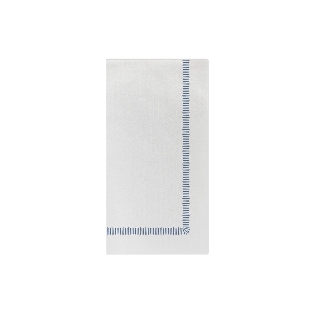 Vietri Disposable Papersoft Blue Fringe Guest Towels for Entertaining and Everyday Use