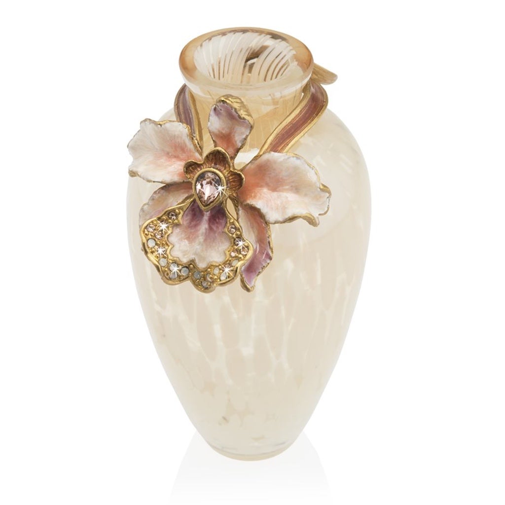 Jay Strongwater Mini Ornamental Audra Orchid Glass Vase