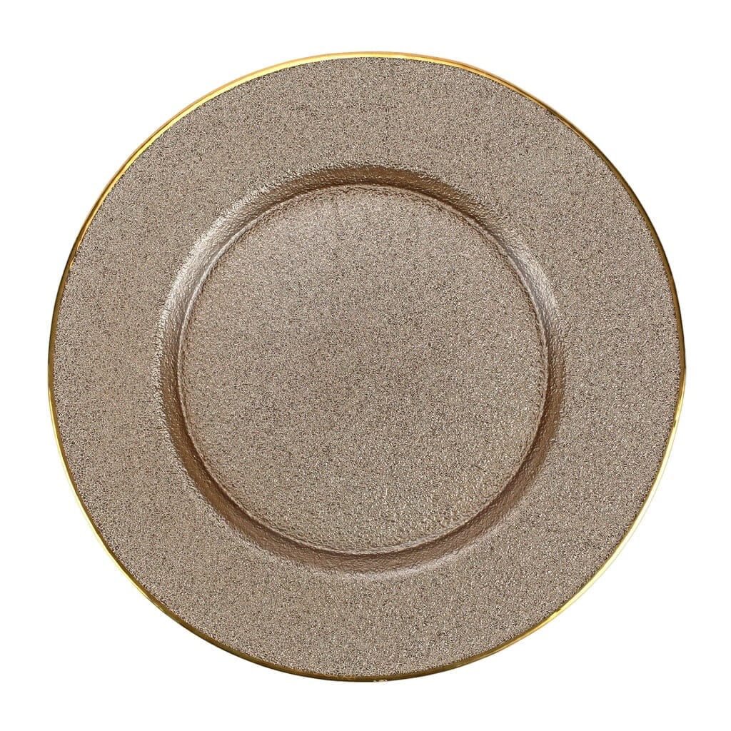 Vietri Premium Metallic Glass Service Plate and Charger for Elegant Table Settings