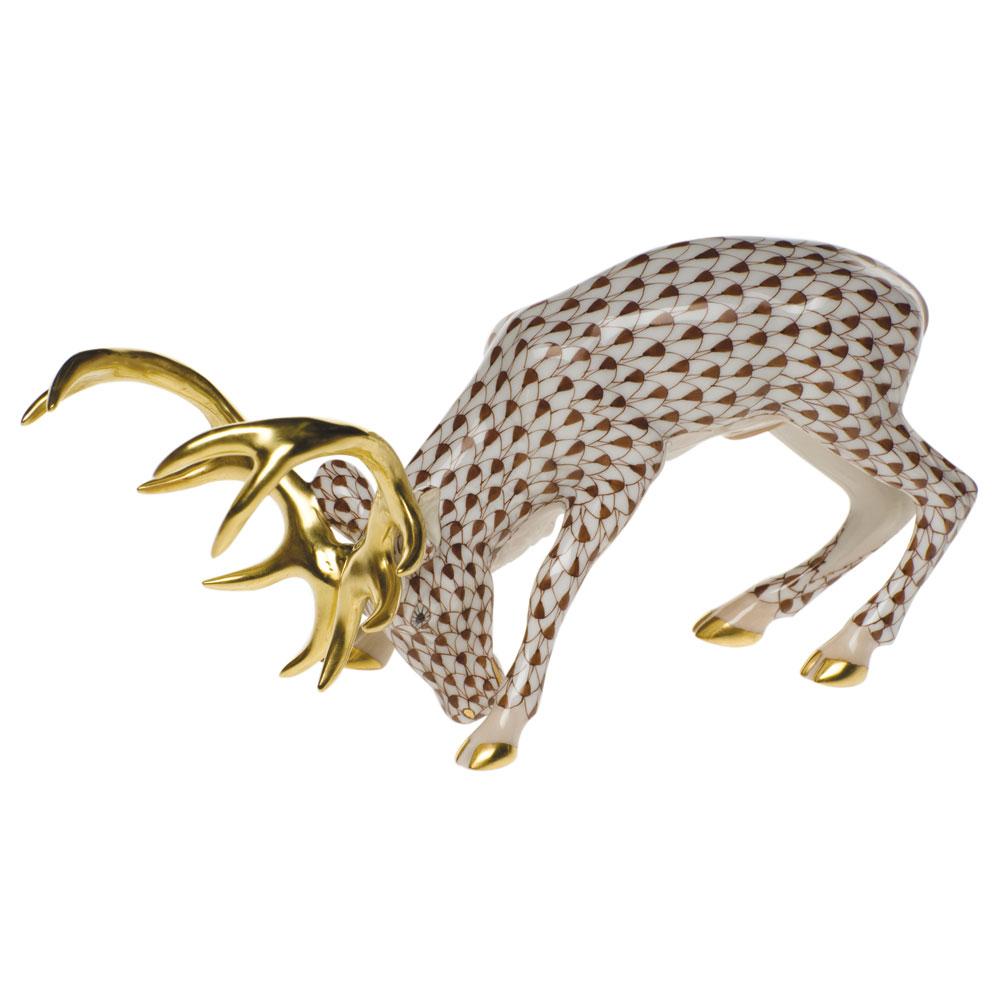 Exquisite Handmade Herend Stag Figurine - A Piece of Hand - painted Porcelain Art