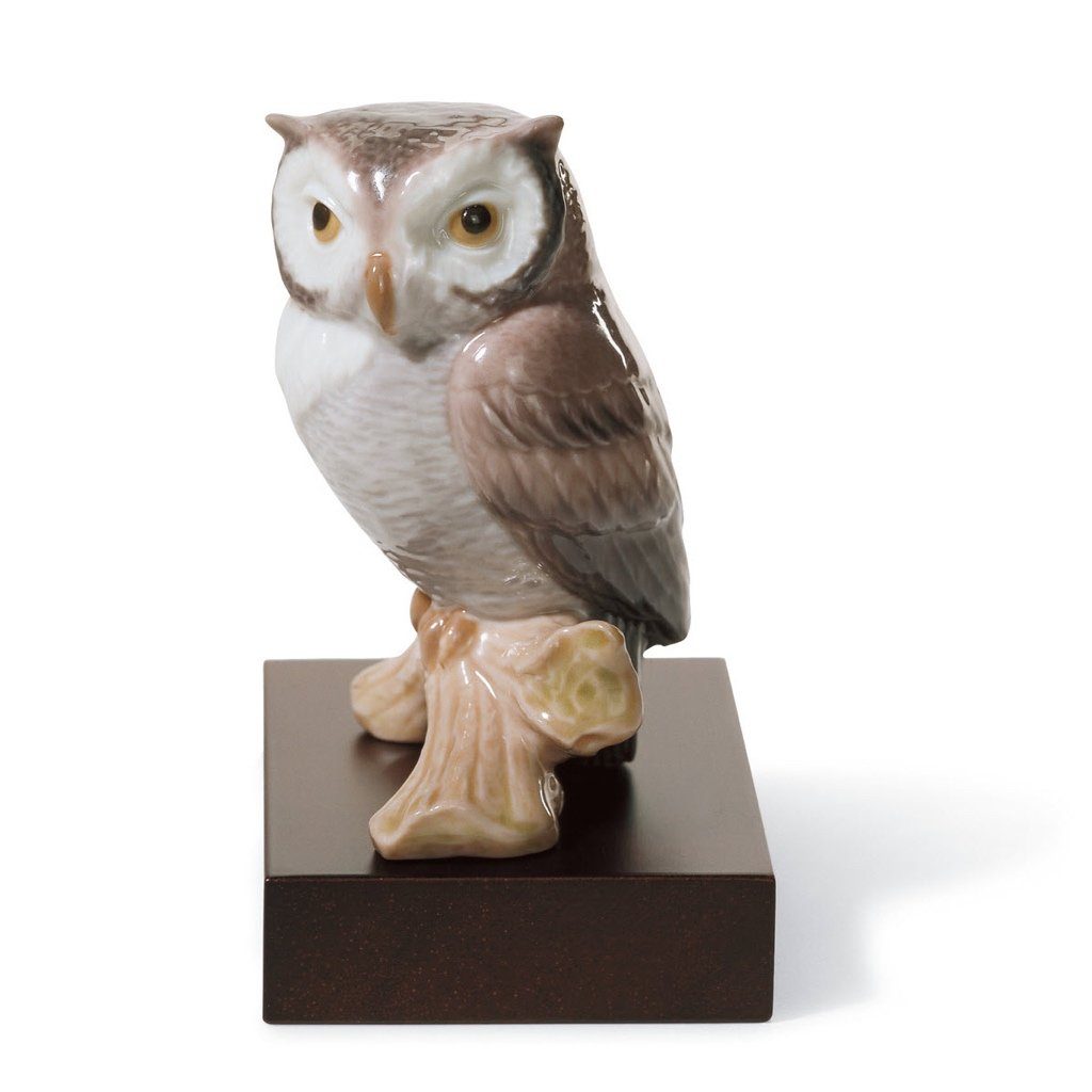 Exquisite Handmade Lladro Porcelain Lucky Owl Figurine