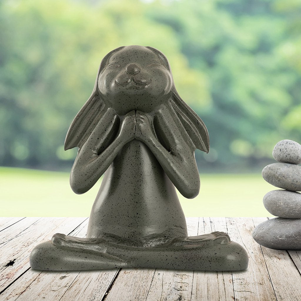 SPI Aluminum Happy Bunny Yoga Sculpture for Your Garden