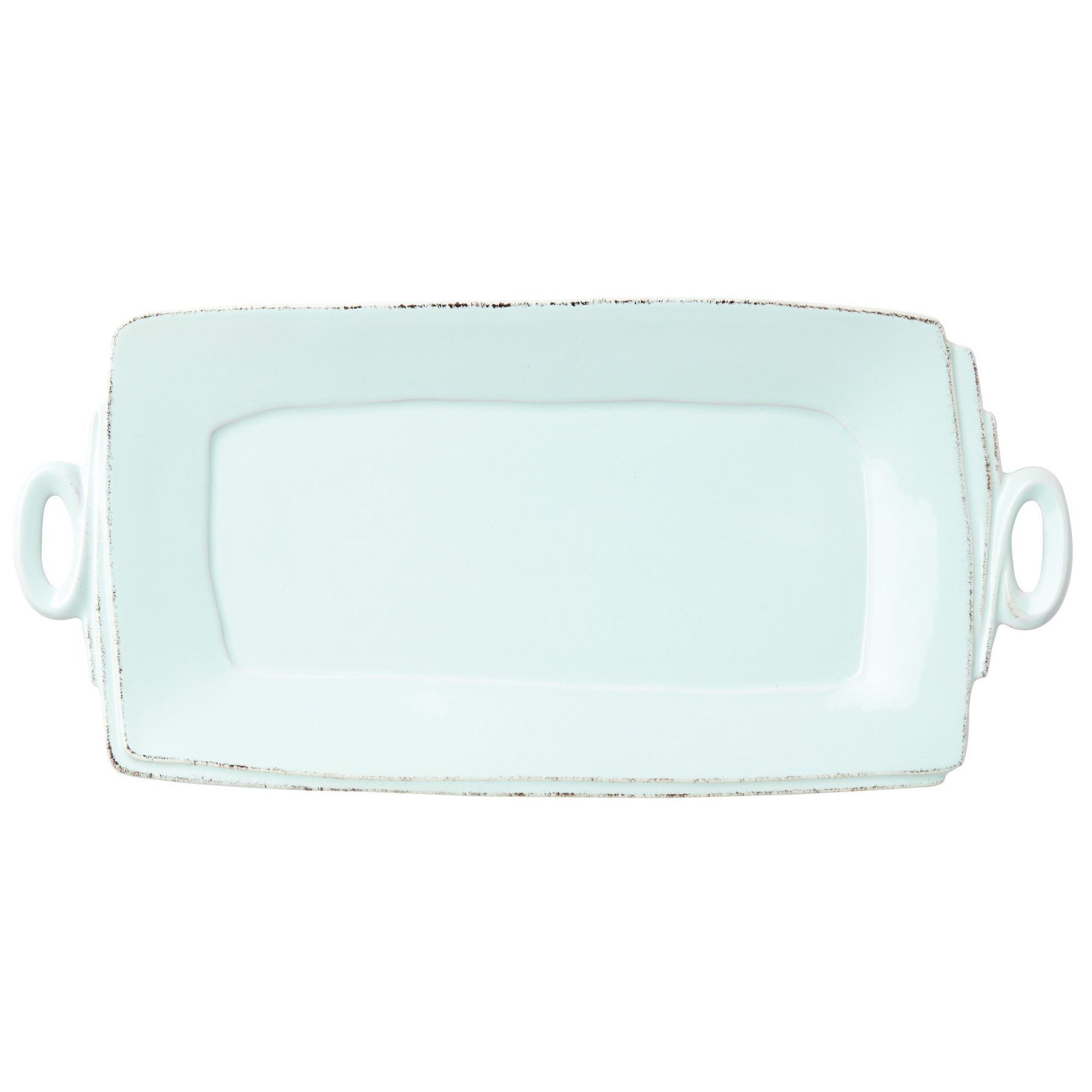 Vietri Hand - crafted Lastra Pattern Rectangular Platter with Handles for Italian - style Dining