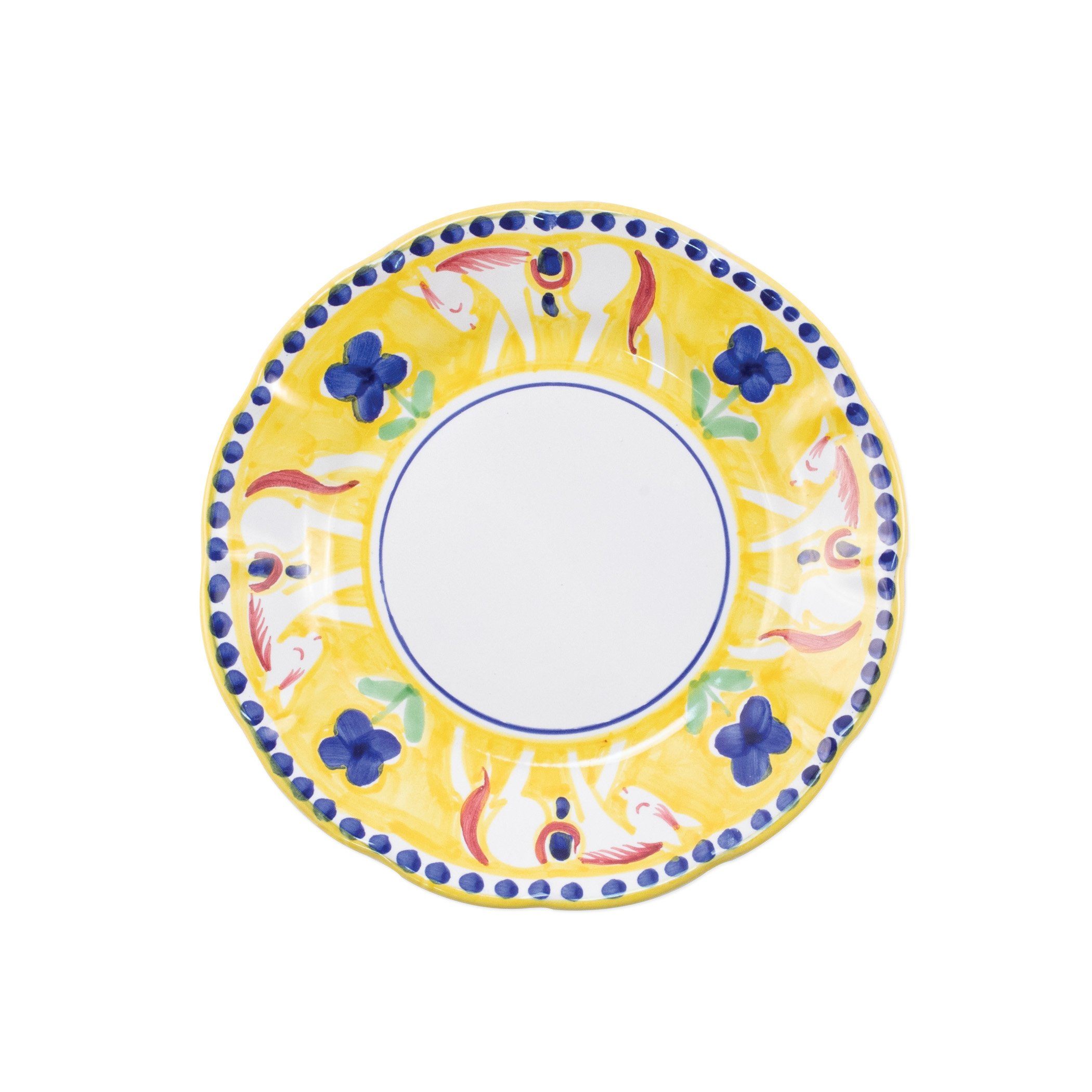 Vietri Campagna Cavallo Hand - painted Salad Plate with Horse Design