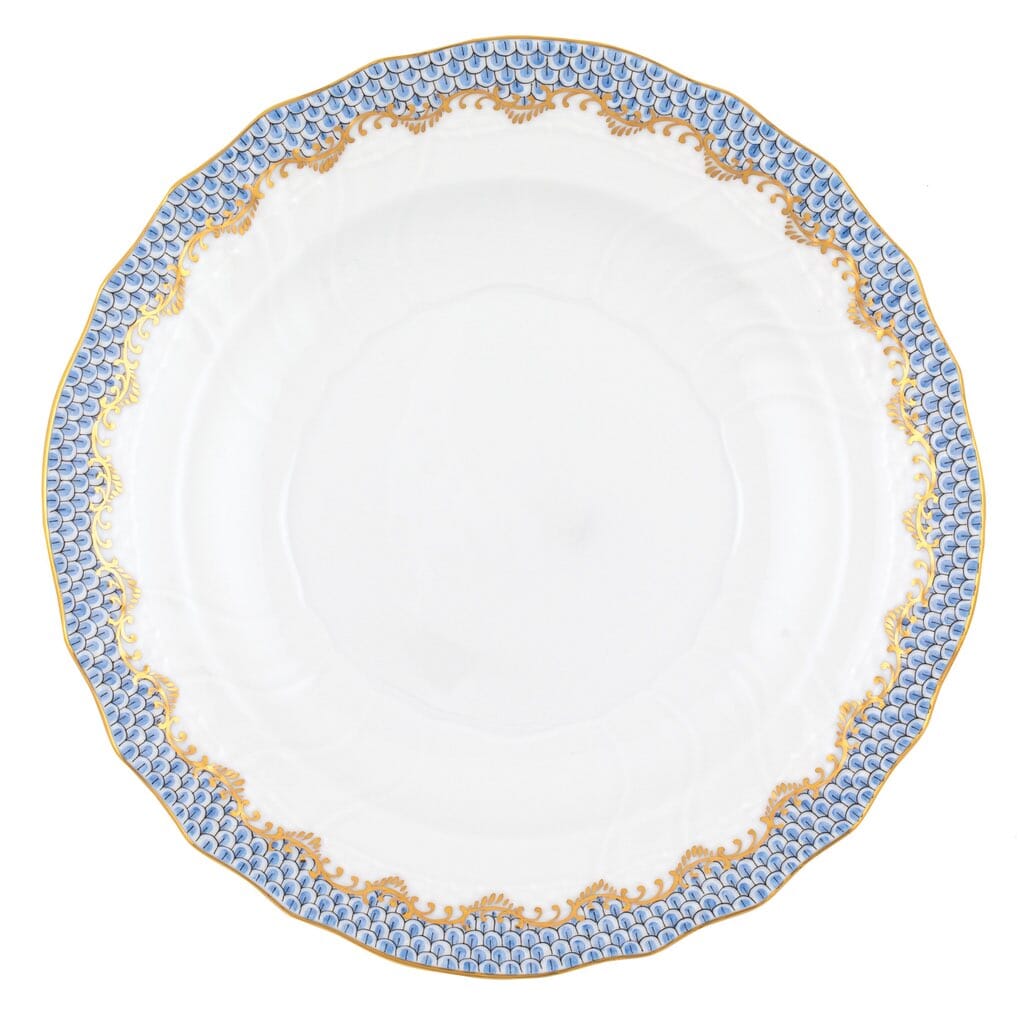 Versatile Herend Fish Scale Salad Plate with 24K Gold Accents