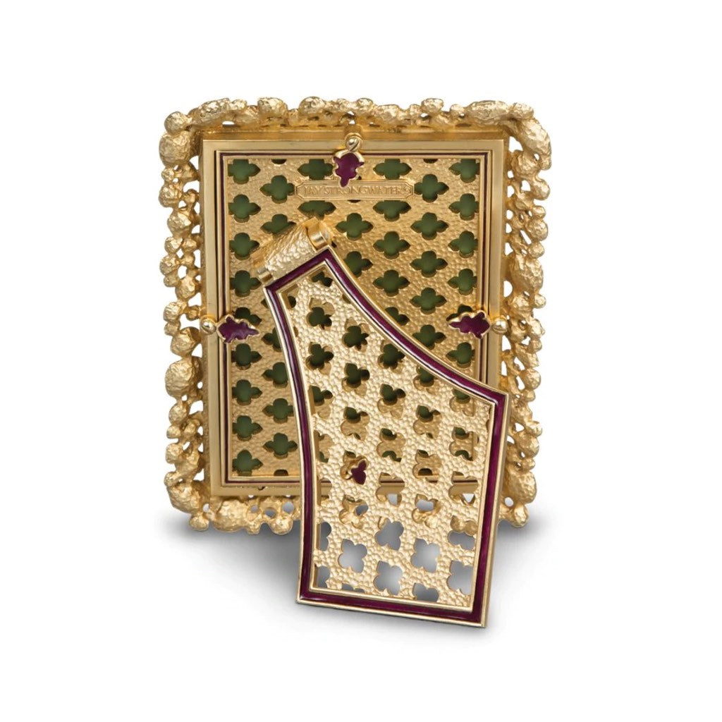 Jay Strongwater Bejeweled Emery 4 x 6 Picture Frame with Beautiful Bouquet Design