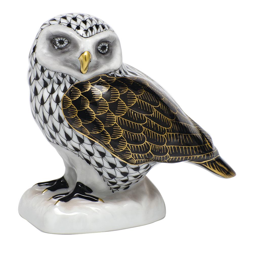 Handmade Herend Burrowing Owl Porcelain Figurine