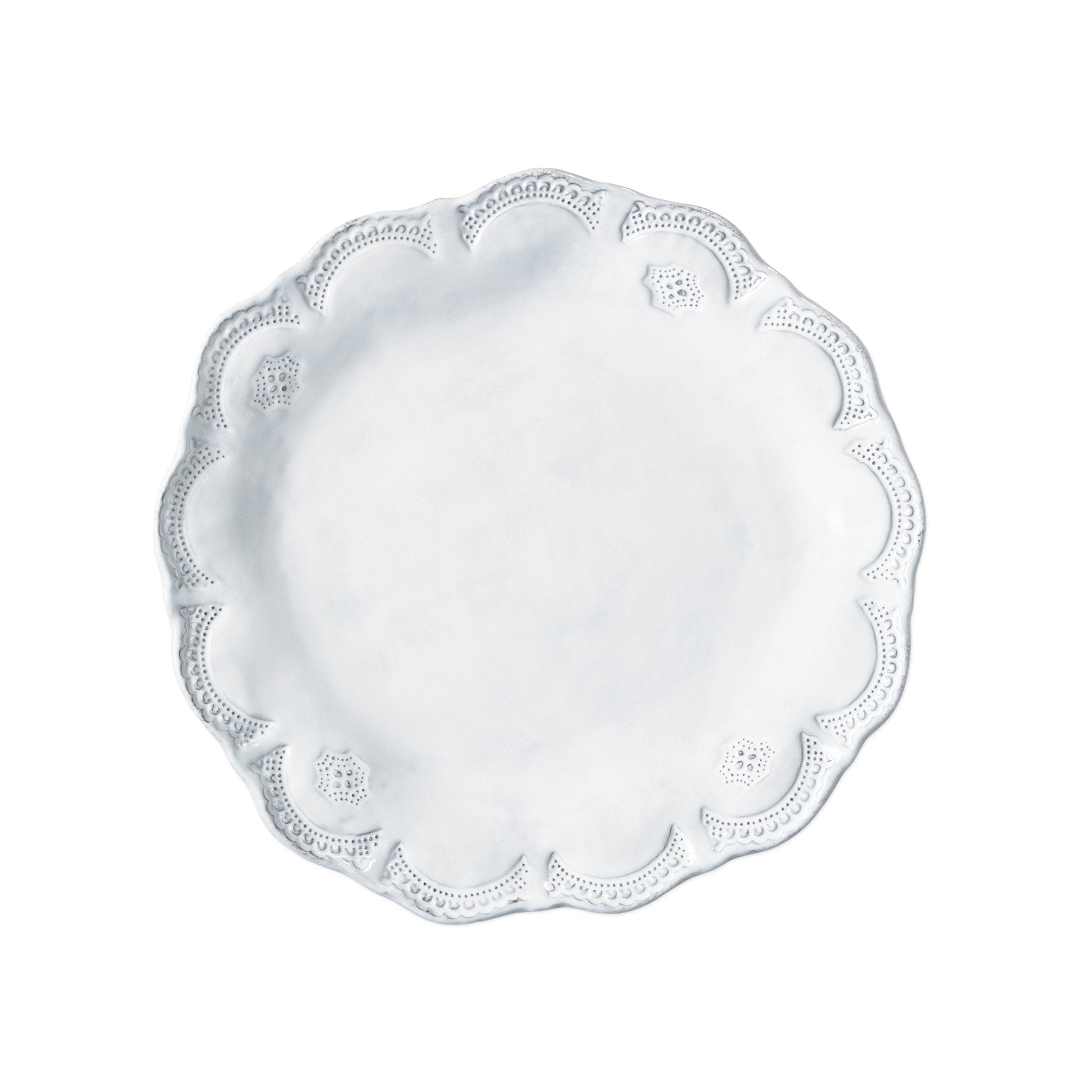 Vietri Handcrafted Incanto Lace European 10.5-Inch Dinner Plate
