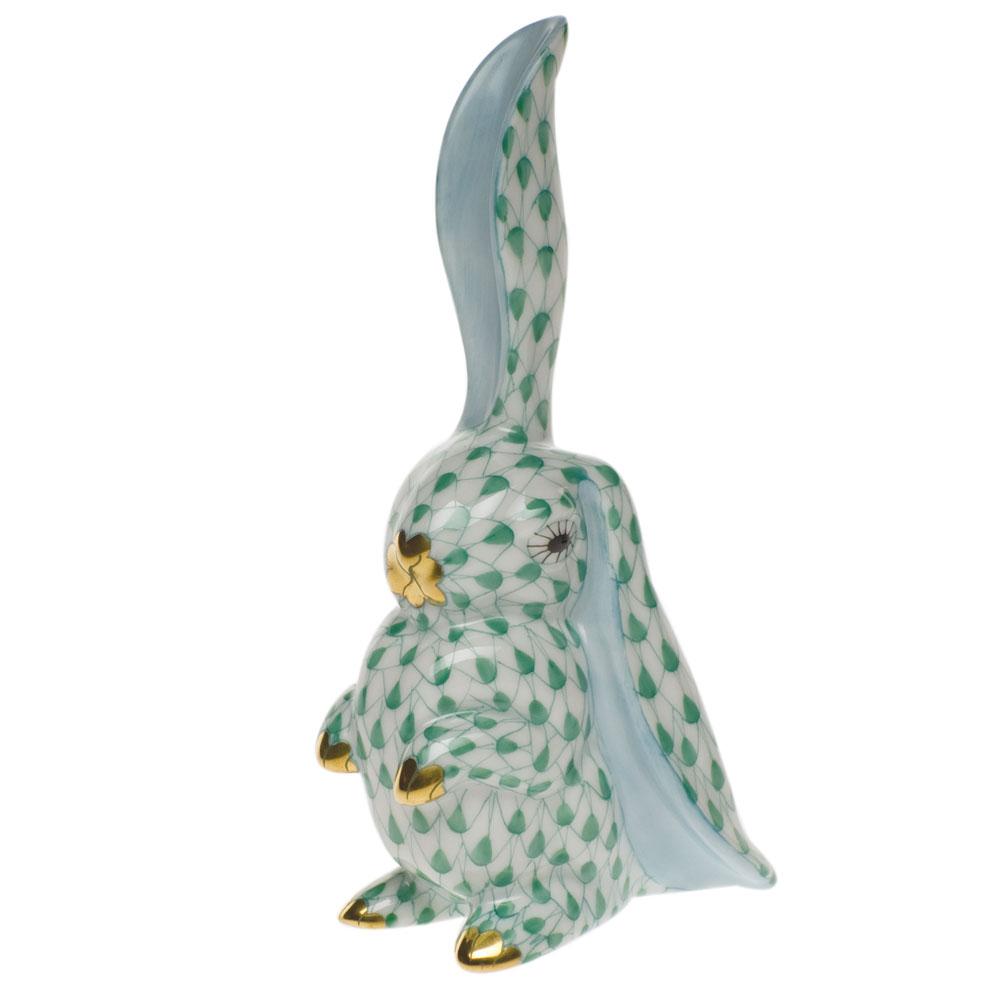 Herend Handmade Porcelain Rabbit Figurine with One Ear Upright