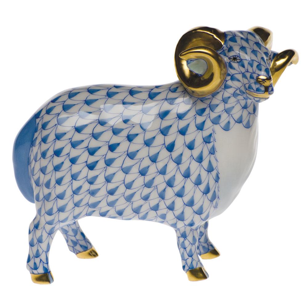 Exquisite Handmade Herend English Ram Porcelain Figurine