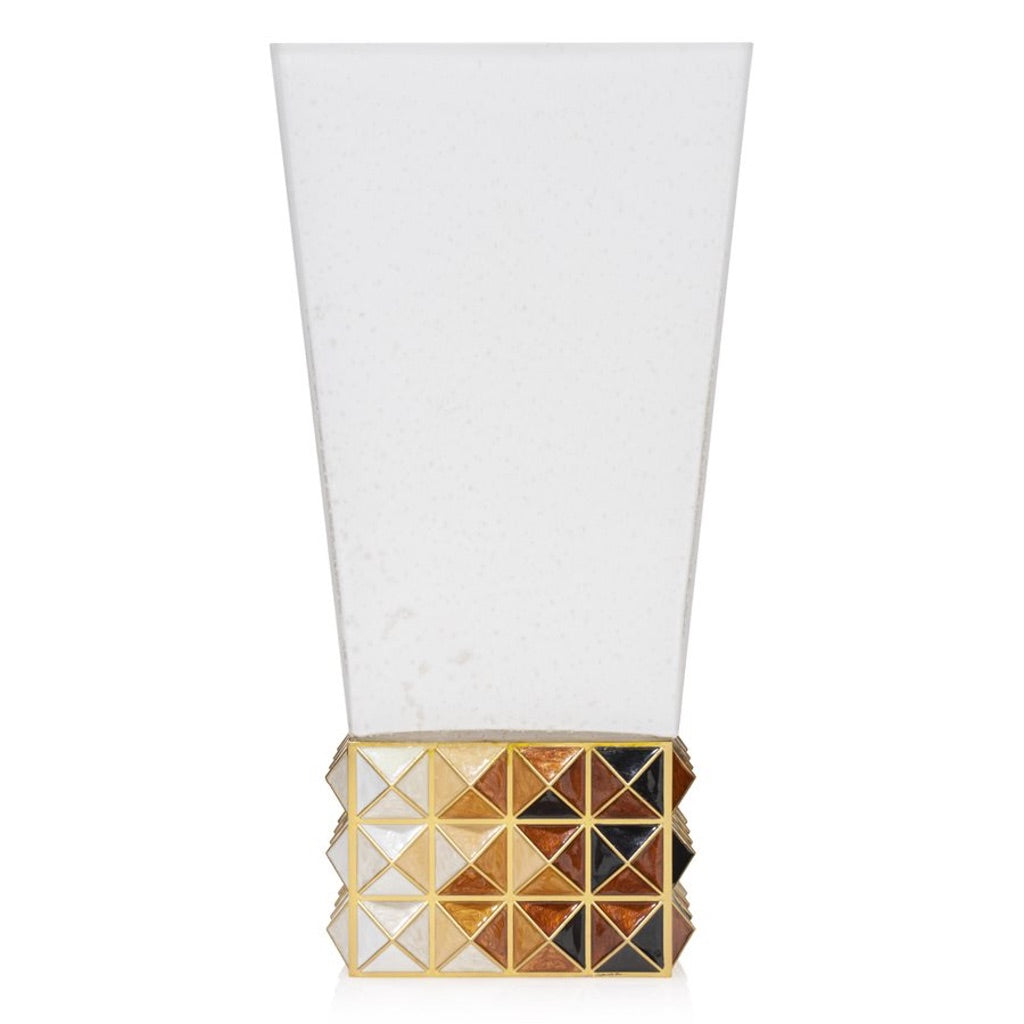 Stunning Jay Strongwater Topaz Ombre Opus Pyramid Glass Vase