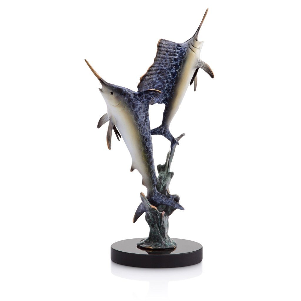 SPI Gallery Islamorada Two - Step Trophy Fishing Marlin and Sailfish Sculpture for Decorative Purposes