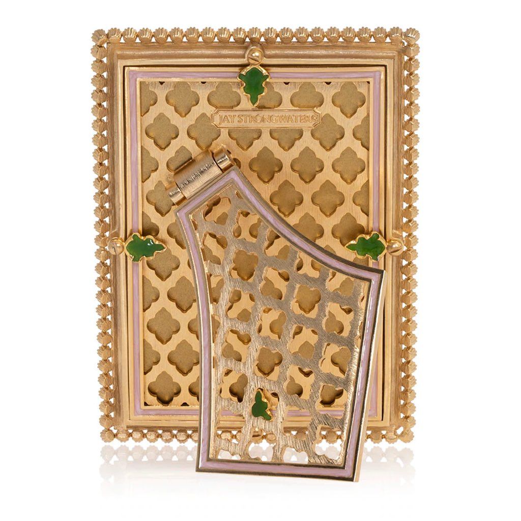 Jay Strongwater Lorraine Floral Decorative 4 - Inch by 6 - Inch Picture Frame with Stone Edge